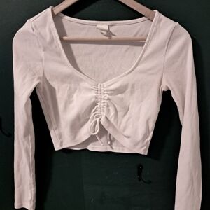 White crop top, long sleeved